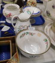 A Victorian toilet bowl and jug, in the Regency Floral pattern. (2)