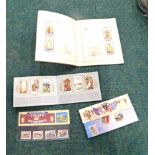 Cigarette cards and stamps.