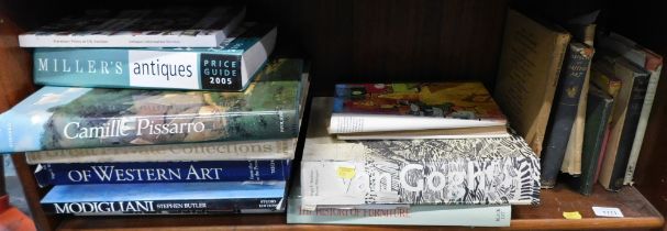 Hardback and paperback reference books, comprising Van Gogh, Antique Furniture, Miller's Antiques Gu