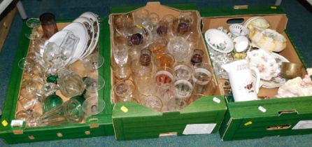 Household wares, comprising drinking glasses, cabinet plates, Famous Grouse advertising jug, female