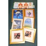 Assorted pictures and prints, comprising after Mason, pine framed pictures, etc. (a quantity)