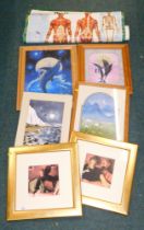 Assorted pictures and prints, comprising after Mason, pine framed pictures, etc. (a quantity)