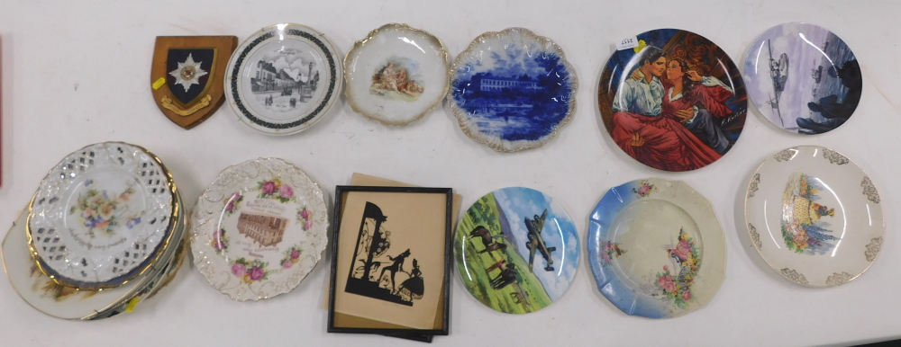 A group of collectors cabinet plates, Irish Guards plaque, Limoges cabinet plate, etc. (a quantity)