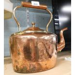 A Victorian copper kettle, 26cm high.