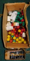 A quantity of coloured Christmas bulbs, a box of radio valves, etc. (1 box)