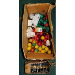 A quantity of coloured Christmas bulbs, a box of radio valves, etc. (1 box)