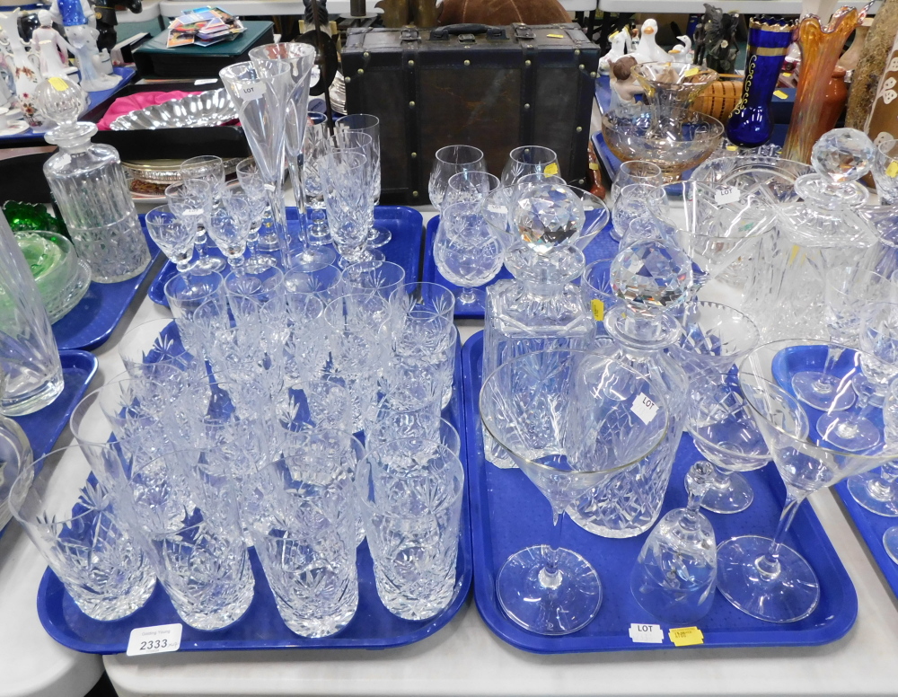Glassware, comprising tumblers, wine glasses, brandy balloons, four Villeroy and Boch martini glasse