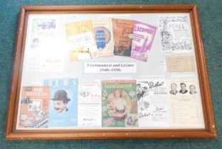 Reproduction framed 1940s to 50s theatre, pantomime and opera programmes, to include Tower Circus Bl