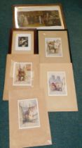 Pictures and prints, comprising after F Robson, The Old Alley in York, cavalier print, other York ci