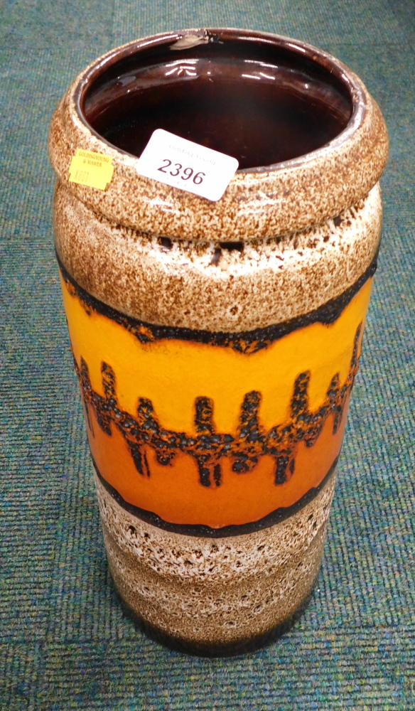 A Western German brown and orange vase.