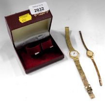 A Rotary gold plated ladies wristwatch, and an Avia plated wristwatch, one boxed. (2)