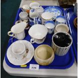 19th and 20thC ceramics, comprising a pair of Spode blue and white coffee cans and saucers, a Royal