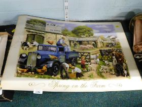 A metal advertising sign, with printed Spring on the Farm Sunlight Soap design, 50cm x 70cm.