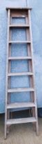 A wooden step ladder.