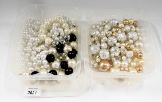Chunky faux pearl necklaces. (2 boxes)
