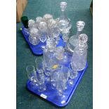 Various glassware, comprising decanters, jars and covers, drinking glasses, vinaigrettes, etc. (2 tr