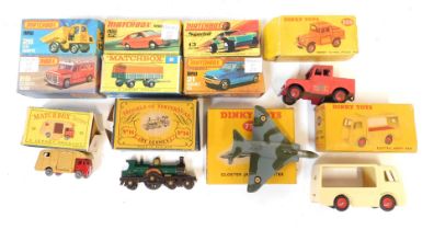 Matchbox and Dinky boxed vehicles, comprising The Matchbox 26 site dumper, Matchbox number 2, Matchb