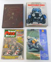 A group of motoring books, comprising The Shell British Motorcycle Grand Prix Magazine for 1989, The