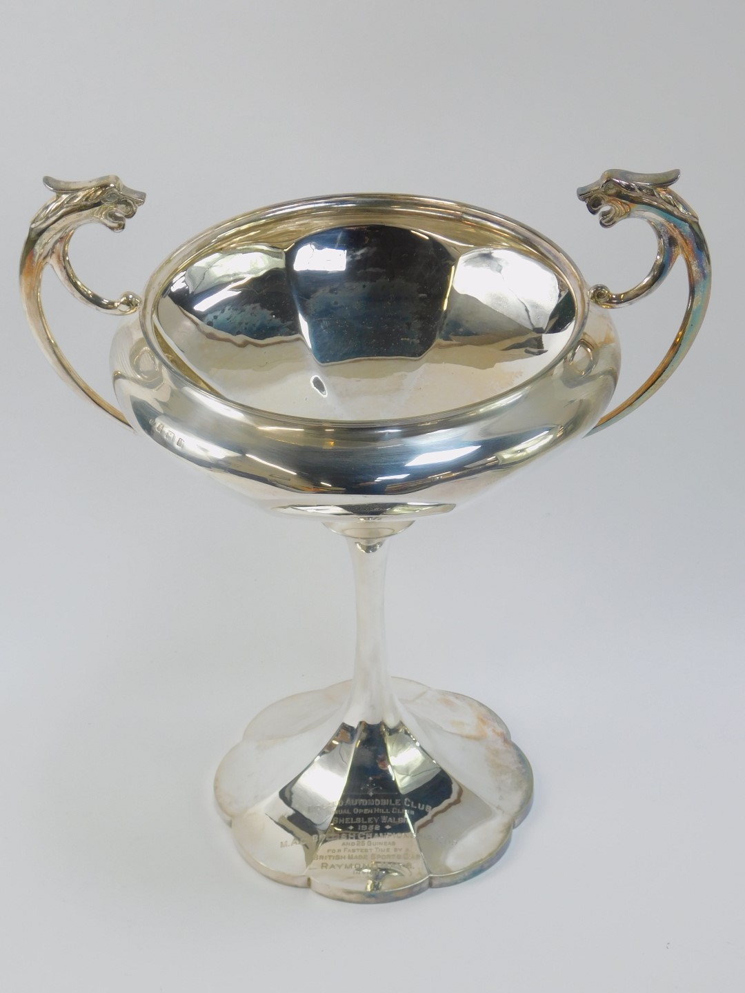 Motor Racing Interest. A George V silver two handled trophy awarded to Raymond Mays, the circular bo - Image 2 of 4