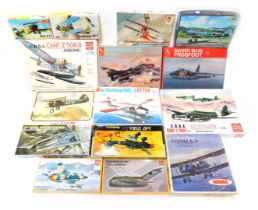 Super Model Aurora and Hobbycraft and other model kits, including C.R.D.A Cant Z706B Airone, Gotha G