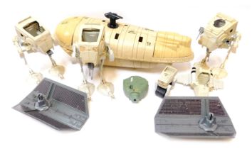 A collection of Lucas Films Star Wars 1980s vehicles and accessories, to include three Empire Strike