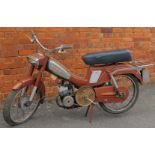 A Motobecane Mobylette moped, registration MKJ 716P, copper, 5067 kilometres recd.
