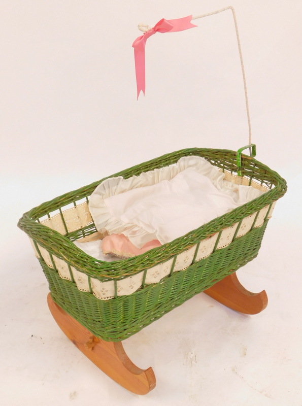 Doll's furniture, comprising a folding highchair and a rocking crib. (2) - Image 3 of 3