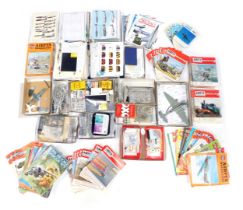 Model plane decals and instructions, spare parts, Royal Airforce yearbooks, Aircraft Illustrated Ext