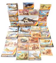 Matchbox model kits, including Panzer Jaeger mark 4, Handley Page Victor K2, Bell OH58D Aero Scout,