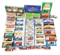 Lledo Days Gone EFE and other diecast vehicles, including 1928 Chevrolet box van Madame Tussauds, Da