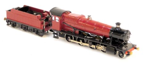 A kit built white metal 2800 class locomotive, 2-8-0, in crimson.