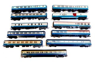 Lima and Hornby OO gauge blue and grey Intercity coaches, including buffet restaurant car, restauran