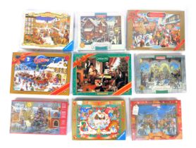 A group of Ravensburger and Waddington's puzzles, all relating to Christmas. (9)