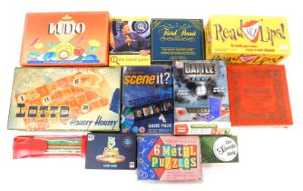 A group of vintage games, to include Read My Lips, Scenit, Five Gold Rings, Trivial Pursuit, etc. (1
