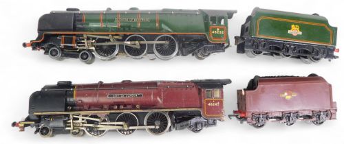 A Hornby Dublo Princess Coronation class locomotive City of London, 46245, and a Hornby Dublo three