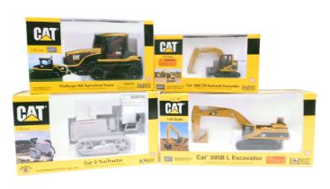 Four Norscott diecast CAT models, comprising 1-50 scale CAT 308C CR hydraulic excavator, 1-32 scale