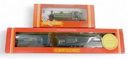 Hornby OO gauge locomotives, including a GNR class J13 saddle tank locomotive, and a class A4 Gadwal