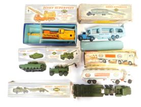 Dinky Supertoys armoured vehicles, comprising The Recovery Tractor number 661, Centurion tank 651, t