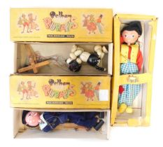 Three Pelham puppets, comprising Woof, S Sailor and Kitty, boxed. (3)