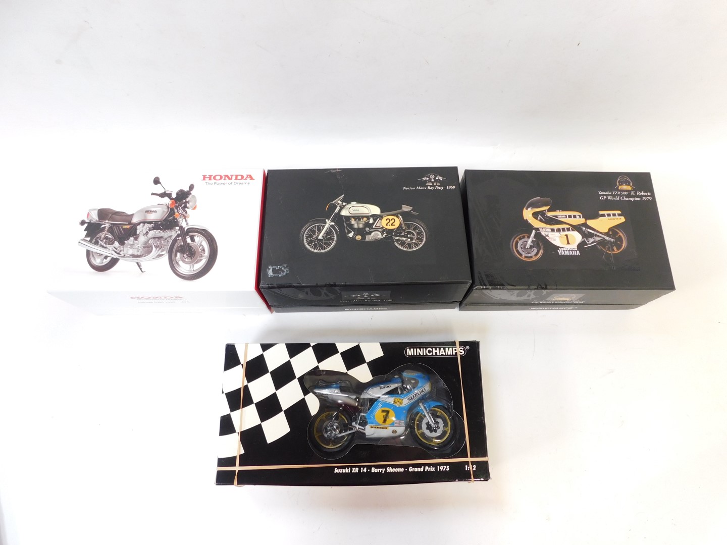 A group of diecast model bikes, comprising Minichamps Suzuki ZR14 Barry Sheene Grand Prix 1975, 1-12 - Image 2 of 2