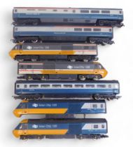 Hornby and Lima OO gauge class 43 HST locomotives, dummy cars and rolling stock, including restauran