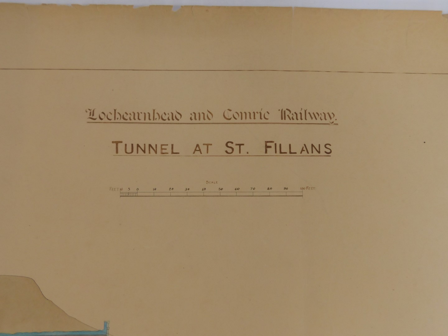 A late Victorian engineer's drawing for a railway tunnel at St Fillons, on the Lochearnhead & Comrie - Image 5 of 13