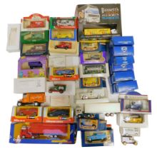 A group of diecast cars and models, to include Matchbox, Burago, Lledo and others. (1 box)