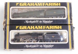Graham Farish N gauge locomotives, including number 1805 BR standard class 5 locomotive 4-6-0, and c
