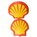 Two Shell advertising signs, 41cm high. (2)