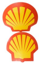 Two Shell advertising signs, 41cm high. (2)