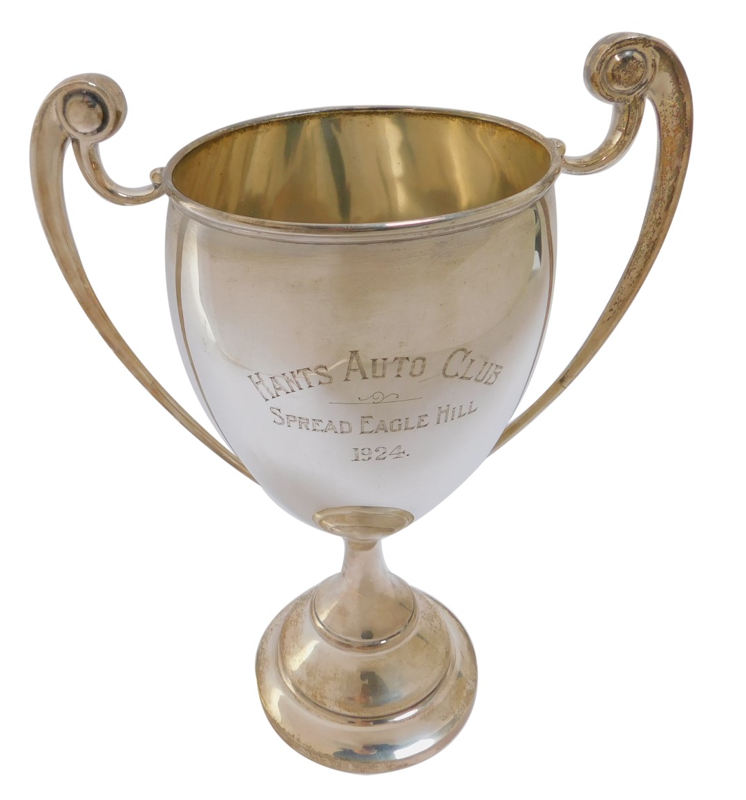 Motor Racing Interest. A George V silver two handled trophy awarded to Raymond Mays, the circular ta