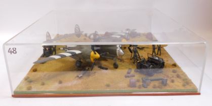 A diorama of P30, 1:32 scale, in Perspex case.