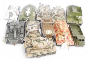 Corgi Dinky and other diecast military vehicles, to include Corgi Toys Tiger I, Corgi Toys SU100 Rus