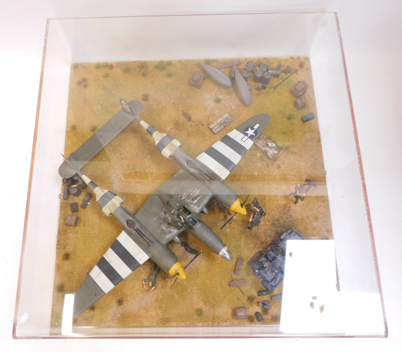 A diorama of P30, 1:32 scale, in Perspex case. - Image 2 of 2